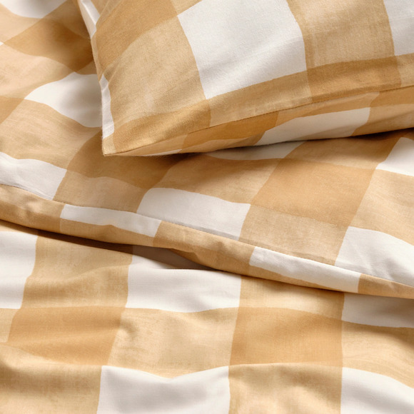 IKEA KANTNEPETA Duvet Cover And Pillowcases, King, Yellow/Check (705.467.14) NEW - Picture 3 of 6
